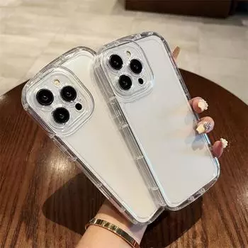 Прозрачный силиконовый противоударный чехол для линз для iPhone 11 12 13 14 15 Pro Max X XR XS Max 15 14 Plus, мягкая задняя крышка из ТПУ For iPhone X
