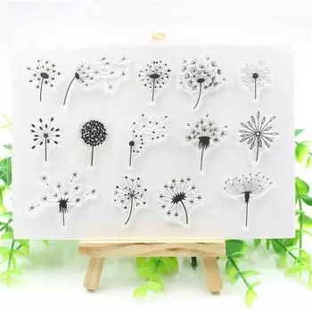 Прозрачный силиконовый штамп «Одуванчик» для альбома «сделай сам», скрапбукинг, декоративный прозрачный штамп