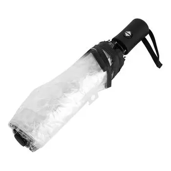 Прозрачный складной автоматический зонт для мужчин, черный деловой зонт от дождя, женский пластиковый прозрачный женский зонтик от солнца