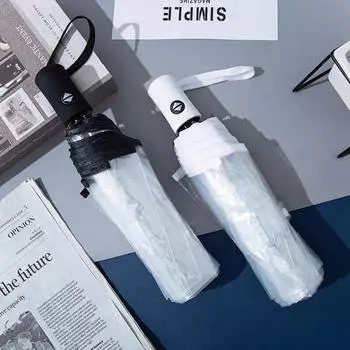 Прозрачный складной автоматический зонт для мужчин, черный деловой зонт от дождя, летний женский солнцезащитный ветрозащитный зонтик