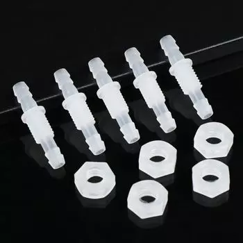 Прозрачный сквозной пластинчатый соединитель M6~M10 3~8 мм прямые соединители адаптер для аквариума шланговые фитинги резьба шестигранная гайка воздушный насос