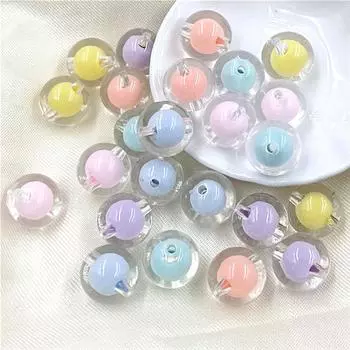 Прозрачный снаружи яркий цвет, материал из бисера, модный внутренний браслет, ожерелье, аксессуары, акриловые бусины, 10 шт., аксессуары для самостоятельного изготовления разноцветный