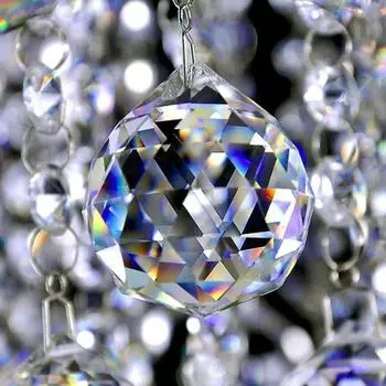 Прозрачный солнечный шар по фэн-шуй, граненый кристалл 5 размеров, ловушка призмы, подвесная сфера 20mm