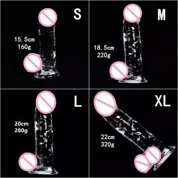 Прозрачный стеклянный дилдо, имитация дилдо, пистолет, автомат, женская мастурбация, палка для взрослых, секс-продукт Small Size S Transparent
