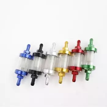 Прозрачный стеклянный сердечник мотоциклетного топливного фильтра для модификации масла серебряный