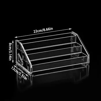 Прозрачный стенд для хранения, органайзер для косметики, поднос для лака для ногтей, держатель для игрушек, ступенчатый столик для хранения помады S