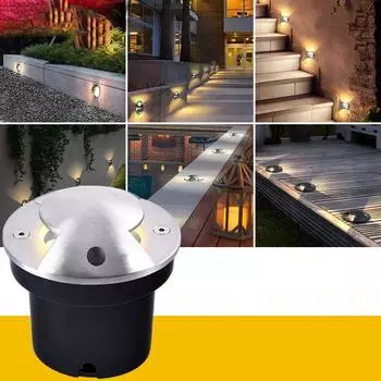 Прозрачный светильник, подземный светильник, встроенный подземный светильник, наружный водонепроницаемый, наружный, коридорный, проходной светильник, боковое излучение AC85-265V Warm white