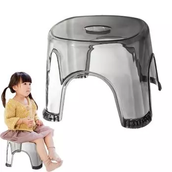 Прозрачный табурет для душа, нескользящий, водонепроницаемый, прозрачный, прозрачный табурет для ванной комнаты, прикроватной тумбочки, небольшого душевого уголка серый