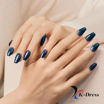 Прозрачный темно-синий (Гроб) Типсы Magic Press Dashing Diva