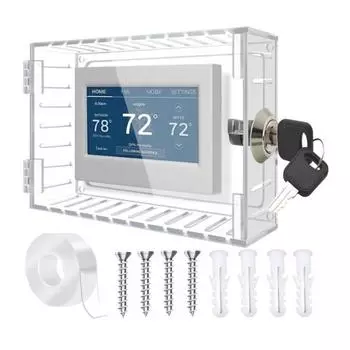 Прозрачный термостат с замком с 2 ключами для дома, квартиры, офиса, школы, настенного крепления, крышки термостата, универсального большого термостата переменного тока A