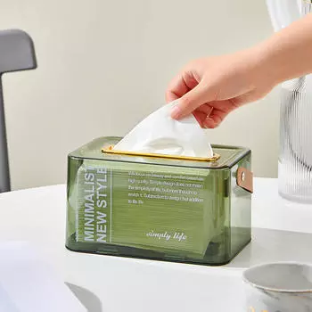 Прозрачный тканевый чехол, с ручкой, держатель для хранения бумаги, держатель для коробки, для автомобиля Transparent Green_18cmx12cmx10.5cm