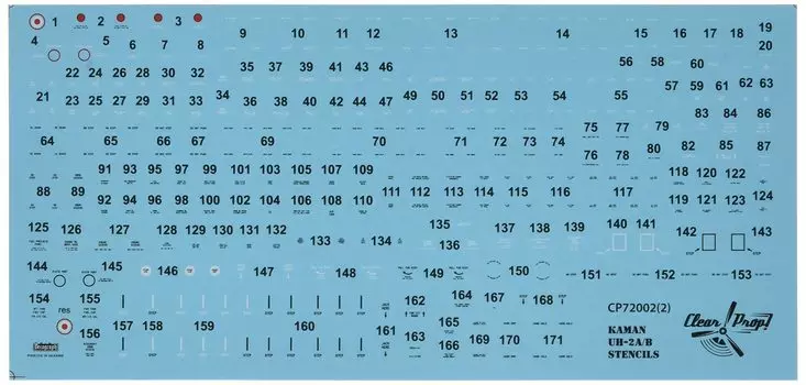 Прозрачный трафарет для модели Prop Sea Sprite Early Type, прозрачная пластиковая наклейка CPUD72001 1/72 UH-2A/B (для Prop!)