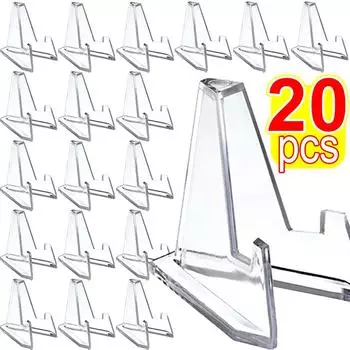 Прозрачный треугольный стенд-держатель для памятных монет, визитных карточек, фотографий, небольших пластин, медалей, стоек