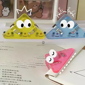 Прозрачный треугольный зажим для книг, угловой зажим, маленький зажим для билетов, цветной треугольный пластиковый зажим для канцелярских принадлежностей Solid/triangle clip чёрный