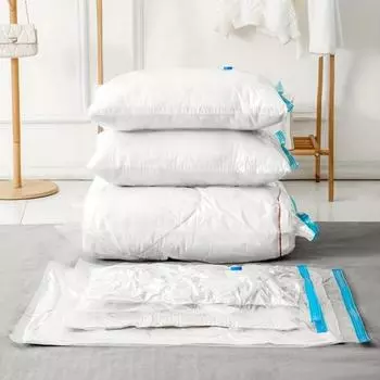 Прозрачный вакуумный мешок для хранения, влагонепроницаемый, многоразовый, складной, сжатый, утолщенный, вакуумный мешок, органайзер для одежды, одеял A