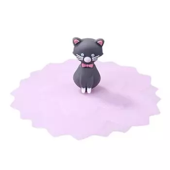 Прозрачный вишневый силиконовый чехол для чашки, герметичная многоразовая крышка для чая с изображением животных (К)