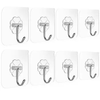 Прозрачный волшебный крючок для наклеек: Многоцелевой, прочный, не оставляющий следов цветочный дизайн