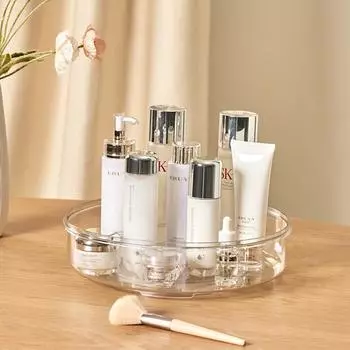 Прозрачный вращающийся органайзер для хранения косметики Акриловый органайзер для косметики