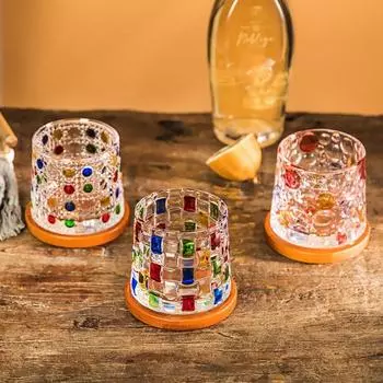 Прозрачный вращающийся стакан для виски с основанием, винный стакан, барный аксессуар, бокал для бренди, подарок для мужчины Style E