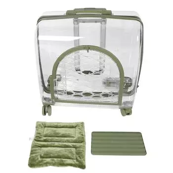 Прозрачный выдвижной стержень для переноски домашних животных, дышащий, переносной чехол на колесиках для кошек с бесшумным колесом для