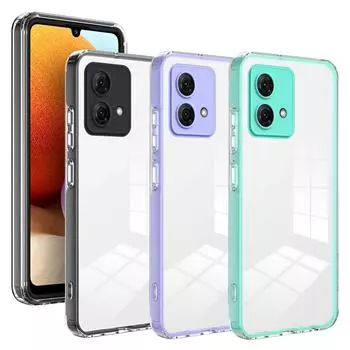 Прозрачный защитный чехол 2 в 1 для Moto G84 G54 G14 G53 G13 G23 G73 G72 G52 G22 G31 G41 G62 E13 E32 E22 G30 G10, противоударный чехол For Moto Edge 40 чёрный