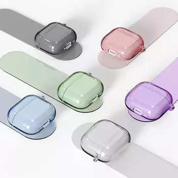 Прозрачный защитный чехол для AirPods 4 2024 TPU чехол с карабином беспроводной чехол для наушников защитный чехол от падения кожа прозрачный
