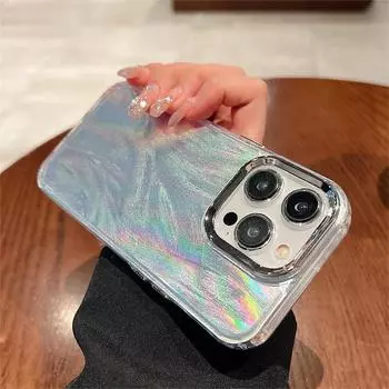 Прозрачный защитный чехол для линз из цветной бумаги для iPhone 15 Pro Max 11 12 13 14 Pro Max X XR XS 7 8 Plus, мягкая задняя крышка из ТПУ For iPhone X