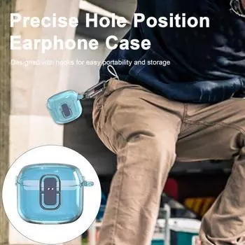 Прозрачный защитный чехол для наушников, пылезащитный водонепроницаемый износостойкий защитный чехол для наушников JBL Tune Flex синий