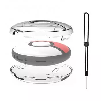 Прозрачный защитный чехол для ПК для Pokemon GO Plus + 2023, жесткий футляр Crystal для Poke Ball Go Plus со шнурком, Pokemon GO Plus + игровые аксессуары прозрачный