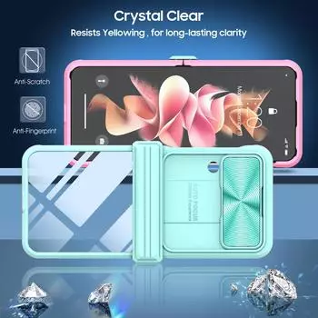 Прозрачный защитный чехол для Samsung Z Flip4 Slide, противоударный чехол для мобильного телефона Samsung Galaxy Z Flip4 Flip 4 for samsung Z Flip 4 чёрный