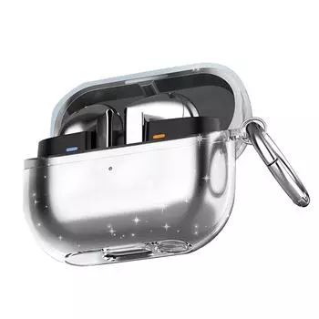 Прозрачный защитный чехол, противоударный чехол для наушников, защитный чехол от падения, прозрачный чехол с кольцом для ключей для Samsung Galaxy Buds 3/Buds 3 Pro