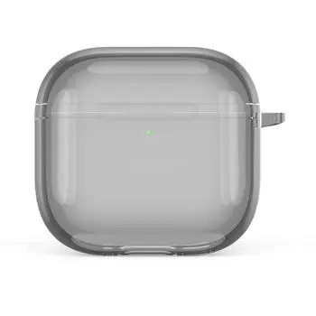 Прозрачный защитный чехол с карабином TPU Cover для Airpods 4 (Прозрачный черный)