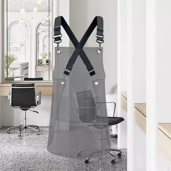 Прозрачный защитный фартук с регулируемыми ремнями для использования на кухне и в саду синий