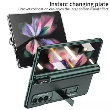 Прозрачный защитный складной чехол с полной защитой для Samsung Galaxy Z Fold 4 Fold4 Fold3 Fold 3 Zfold4 Закаленная защитная пленка из стекла for Samsung Z Fold 4&no pen
