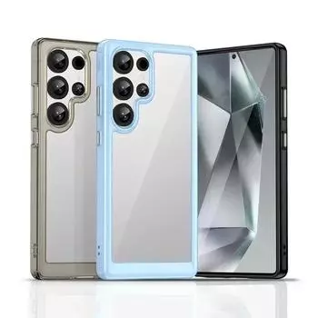 Прозрачный защитный жесткий чехол с защитой от ударов для Samsung Galaxy S24 FE/S25/Plus Ultra - черный чехол For S25 чистый