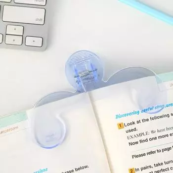 Прозрачный зажим для книги Пластиковый держатель для страниц книги Зажимы Многофункциональные закладки Аксессуары для чтения 1pc розовый