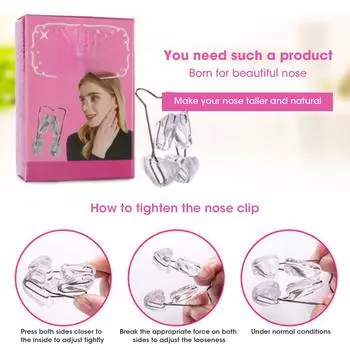 Прозрачный зажим для носа Красивый зажим для носа Выпрямленный нос Зауженное крыло носа Приподнятый зажим для носа Красивый зажим для носа и зажим для приподнятой переносицы