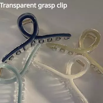 Прозрачный зажим для захвата, большая женская шпилька для головы, дизайнерский зажим в виде акулы, весенне-летняя заколка для волос Transparent grasp clip
