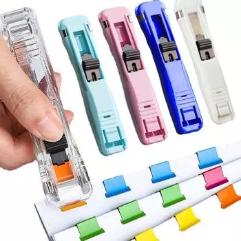 Прозрачный зажим-толкатель, зажим для переплета бумаги, инструмент для установки и разборки для персонала, тестовый зажим для фиксации бумаги, степлер, офисные аксессуары