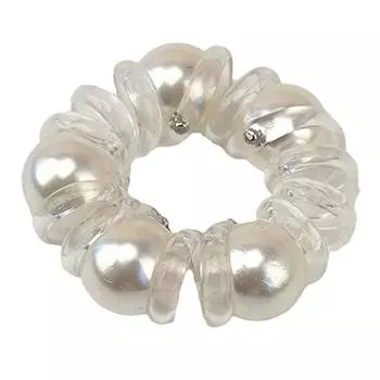 Прозрачный жемчужный телефонный шнур, резинка для волос, женская высокоэластичная веревка для волос, утолщенная резинка с бисером, резинка для волос с высоким хвостом