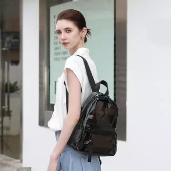 Прозрачный женский рюкзак, легкий и водонепроницаемый школьный рюкзак, одобренный для путешествий, занятий спортом и концертов