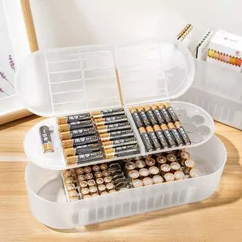 Прозрачный жесткий пластиковый чехол для батареек AA AAA, держатель для хранения батареек, портативный контейнер, аксессуары для батареек