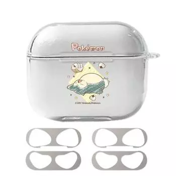 Прозрачный жесткий универсальный чехол Pokemon Crayon для AirPods 3 AirPods 3-го поколения + 2 наклейки для защиты от железной пыли, популярные детские игрушки в Корее