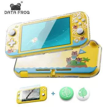 Прозрачный жесткий защитный чехол DATA FROG для консоли Nintendo Switch Lite, защита от животных, прозрачный чехол для Switch lite for switch 01 прозрачный/зелёный
