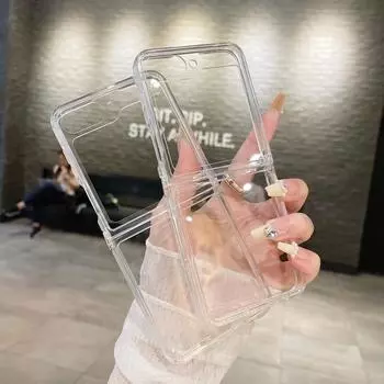 Прозрачный жесткий защитный чехол из поликарбоната для Samsung ZFLIP4/5/6 для Flip3. ZFLIP6 прозрачный