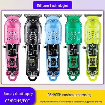 Прозрачный ЖК-дисплей электрическая машинка для стрижки волос для масляной головы и бритья белый