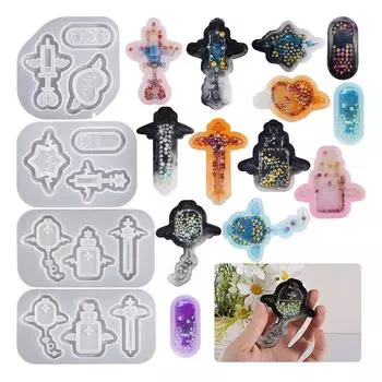 Прозрачный зыбучие пески шприц силиконовые формы шейкер масло УФ смола эпоксидная смола брелок форма для DIY кулон ювелирные изделия изготовление 3