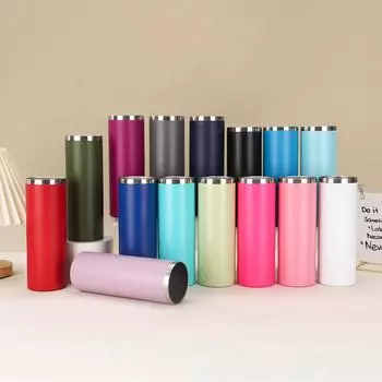 Прямая чашка из нержавеющей стали с прямой трубкой, вакуумная изоляционная чашка большой емкости с прозрачной крышкой, холодная автомобильная чашка 20oz