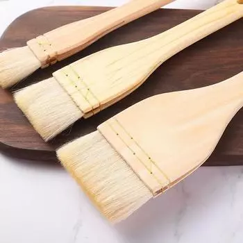 Прямая деревянная ручка шерстяная щетка для гриля мягкая щетина маленькая щетка для масла яйца гриль приправа щетка инструменты для барбекю кухонные принадлежности