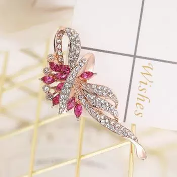 Прямая поставка Брошь из сплава и страз для женщин, корсаж, аксессуары для одежды, темпераментная брошь фиолетовый